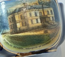 MARSHFIELD OREGON ORE Antique PUBLIC SCHOOL Souvenir COBALT CHINA CUP TRINKET picture