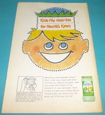1965 PRINT AD/NESTLE'S KEEN/KIDS DRINK/INSTANT SOFT DRINK/PUPPET CUTOUT picture