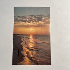 Florida Sunset Ocean Scenic Beach Vintage Postcard picture