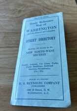 1924 Antique Washington DC Fold Out Map Pocket Street Guide B.S. Reynolds Rare picture