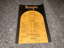 Vintage Riccardo’s Menu Daytona Beach, Fla-19.5” x 12.5”- 1 sheet-2 sided picture
