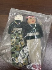 Vintage Handmade Native American Cloth Doll Pair 7” Made By American Indian Tag picture