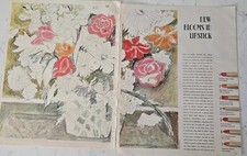 1962 Blooms In Lipstick Richard Giglio Art Two Page vintage Ad  picture
