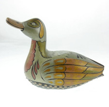 Barniz de Pasto Colombia Folk Art Duck Hand Painted Wood Figurine Mopa-Mopa picture