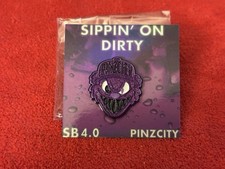 Pinzcity Scare Bear 4.0 Black Purple Glitter Purple Metal Pin Sippin’ On Dirty picture