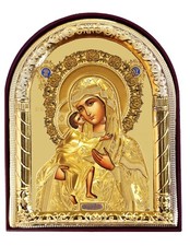 Madonna and Child Icon Arched Christ Jesus Virgin Mary in Gold Religious Gift 4