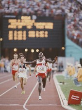 Olympic Julius Korir Of Kenya Winning The Steeplechase Old Sports Photo picture