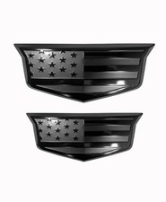 American Black Flag Aluminum Overlay Grill Taigate Emblems Set for 2015-2020 picture