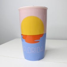 Starbucks Florida Sunset Pelican Ceramic Traveler Tumbler Coffee Mug 12oz w/ lid picture