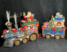 VTG 2-Piece Fiber Optic Santa's Train- Santa Claus Christmas Decor- Works picture