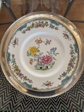 Vintage 12.5” Spode Eden Bone China Plate Shreve & Co Sterling Silver Rim 1067A picture