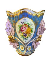 Atelier Le Tallec Paris Hand Painted Porcelain Floral Leaf Vase Urn 6.25