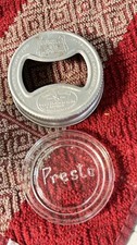 CLEAR PRESTO WIDE MOUTH PINT CANNING JAR MARKED GLASS TOP Insert picture