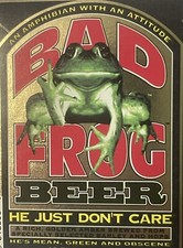 Vintage 1990s Bad Frog Beer Label 🐸 Banned in 8 States NOS Frankenmuth MI picture