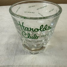 Vintage Harold's Club Reno, NV double shot glass heavy for more fun rare picture