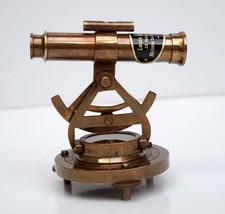 Antique Brass Nautical Telescope Compass Surveying Theodolite Maritime Decor picture