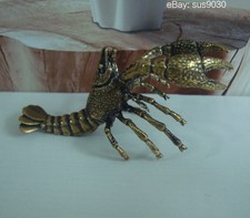 Vintage Solid Brass Lobster Figurine Statue picture