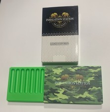 Inhalation Station 7 Slot Compartment Tap Snuff Wallet Box Built In Metal Straw picture