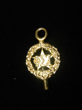 Nice Gold Tone Phi Sigma Iota Fraternity Sorority Pin Badge picture