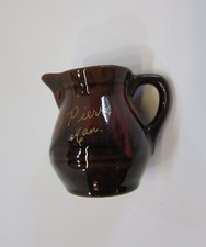 McMaster Pottery Orange Brown Cream Pitcher St Pierre Manitoba Canada FREE S/H picture