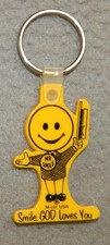 Vintage Mr. Smile - Smile God Loves You Keychain (2  1/2