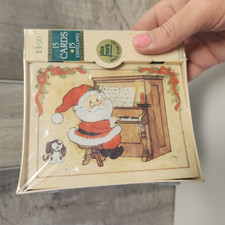 VTG NEW Sealed Plus Mark American Greetings Christmas 15 Cards Santa Puppy 1992 picture