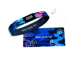 ZOX **BEST YEAR YET** Silver Single Small NIP Wristband w/Card picture