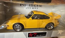 UT Models Porsche 911 GT2 1:18 Scale Yellow Diecast Street 1997 Version picture