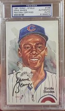 ERNIE BANKS PSA/DNA SLABBED AUTOGRAPHED PEREZ STEELE CHICAGO CUBS    picture