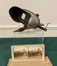 Antique Keystone Monarch Stereoscope Viewer Stereoview 6 All Color Cards Handle picture