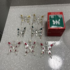 silvestri crystal ornament Butterfly 4” Vintage 1998 Pick One:Green Yellow Red picture
