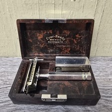 Vintage Ever Ready Mahoganite Rare Safety Razor, blade holder, &  storage case picture