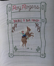 VTG Roy Rogers Chenille Bedspread Double R Bar Ranch 1950s Cowboy Western picture