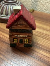 VTG Midwest of Cannon Falls PHB Paul Bunyan Log Cabin Trinket Box with Ox: picture