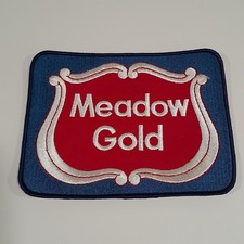 Vintage Meadow Gold Dairy Embroidered Uniform Patch 7.25x5.75 Advertising NOS picture