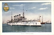 Armored cruiser U.S.S. Pennsylvania 1907 Jamestown Expo Postcard bhn picture