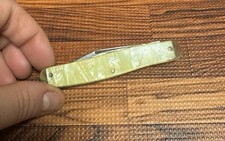 Vintage Iroquois Cutlery Co Utica USA Mother Of Pearl Pocket Knife Abalone Shell picture