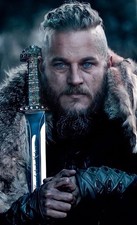 Hand-Forged Damascus Viking Sword: Ragnar Serpent Breath, Norse Collectible picture