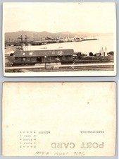 Vintage Panama Canal Gatun Locks Station RPPC Real Photo Postcard Ships Train picture