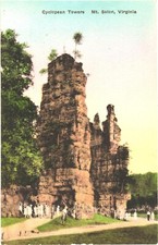 Mt Solon VA Cyclopean Towers Natural Chimneys Hand Colored Albertype Postcard picture