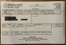 Bernard L. Madoff CHEVRON Stock Trade Execution Confirmation Slip Rare 2008 picture