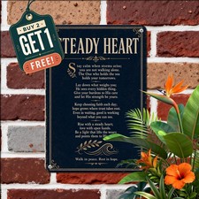 Bible Psalm Scripture Wall Art Christian Faith Verse Decor Metal Tin Plaque picture