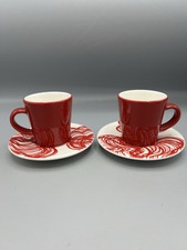 Set 4 IITTALA Aika Espresso Cups & Saucers Red Demitasse Modernism Made Finland picture