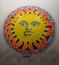 1970s   Trippy Yellow  Sun  Iron On T-shirt Transfer New Old Stock picture