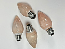 Vtg Westinghouse Flair Pink Peach 25 Watt Light Bulb Flame Tip Ribbed Tested 4 picture
