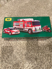 Hess 2024 Fire Truck Toy w/ Car & Motorcycle, Green/Red/White, Gas & Oil picture
