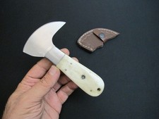Vtg Custom Crown Leather Paring Knife Bookbinding Skiving Antique Tool + Sheath picture
