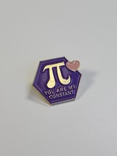 Pi You Are My Constant Lapel Pin Pink Heart Purple Background Humorous  picture