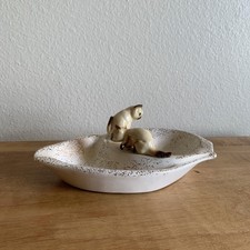 Vintage MCM Ceramic Double Siamese Kitten Ash Tray/ Trinket Dish picture