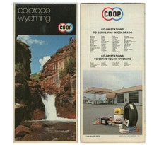 Vintage 1974 Colorado & Wyoming Road Map – Farmland Industries CO-OP picture